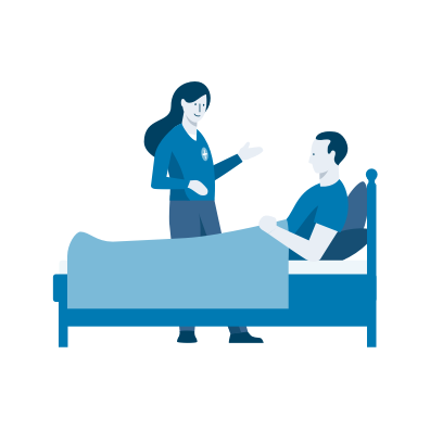 Illustrazione paziente con infermiera - Allianz Italia